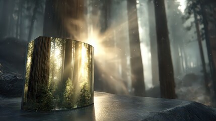 Golden Crystal Structure In Forest Sunlight