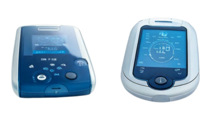 Connected digital blood test kit bundle with two variations isolated on transparent background PNG