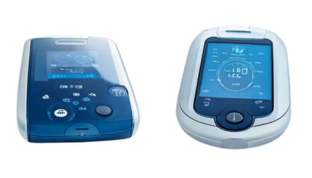 Connected digital blood test kit bundle with two variations isolated on transparent background PNG