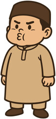 Angry Muslim Boy Cartoon | Islamic Kids Illustration