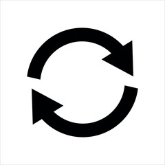 circle rotate icon black color sign vector design isolated white background