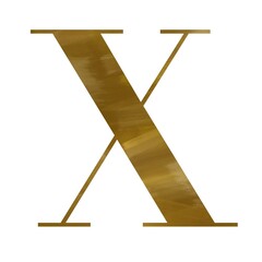 X-factor abstract letter X painted with gold brush strokes and subtle oil textures, perfect for high-end design, editorial layouts, or custom monogram art pieces.