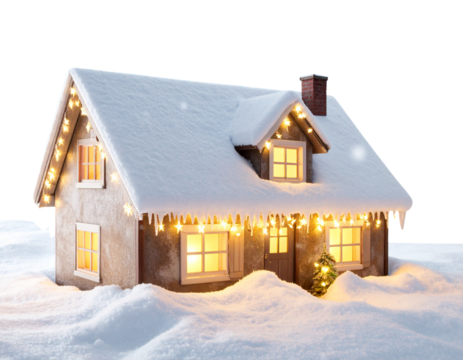  Festive Winter Night Scene PNG isolated transparent background