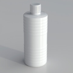 PLASTIC BOTTLE WITH TRANSLUCENT LID ON ISOLATED BOTTOM