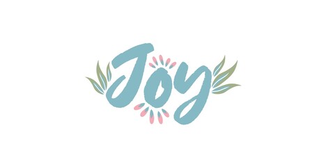 Playful JOY logo adorned with delicate pink flowers and greenery. Perfect for mood-boosting content, happiness blogs, lifestyle coaching, or self-love-focused wellness businesses.