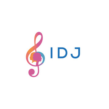 "IDJ Music and Arts Logo Design, Abstract Treble Clef with Human Faces", IDJ Later Logo, 
