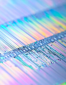 Interferenz-Muster auf Wafer mit farbigen Farbschlieren und Tropfen