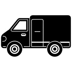 Fototapeta premium Minimalist delivery truck icon featuring a sleek modern van design perfect for logistics and shipping services symbolizing efficient transportation and package delivery