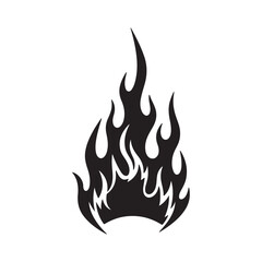 Abstract Black Fire Flames Design Isolated Vector Illustration