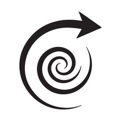 Monochrome Abstract Spiral with Directional Arrow Design