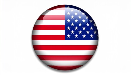 Circular icon of the United States flag featuring blue field with white stars and red-white stripes, stylized for digital or emblematic use.