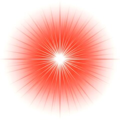 Radiant Energy Starburst with Blinding White Core and Diffused Halo, a Dynamic Display of Extreme Luminosity and Vibrant Red Hues.