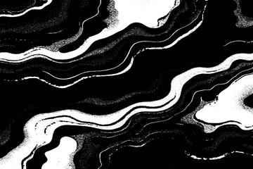 Abstract Black and White Fluid Marble Wave Texture