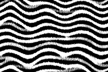 Abstract Black and White Wavy Brush Stroke Pattern