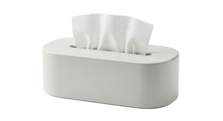 Isolated contemporary tissue box on a neutral surface. Minimal, sanitary facial tissue