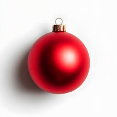 
A Bold Holiday Statement: A Single Red Christmas Ornament on a White Background
