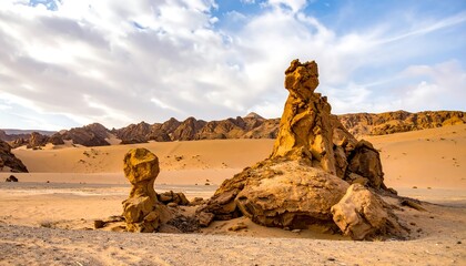 Desert landscape with unusual rock formations