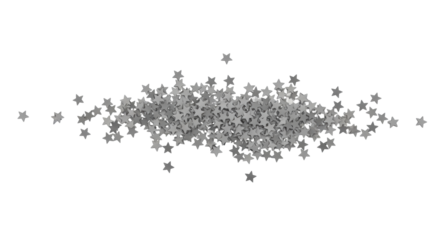 Isolated Scattered Star Confetti Shape, Abstract Decoration Pattern, Gray Scattered Shapes