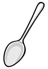 Tea spoon illustration. Editable color vector