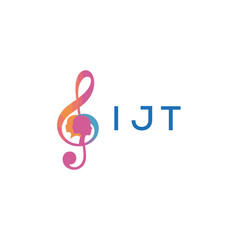 Fototapeta premium “Vibrant artistic treble clef with human profiles concept” IJT Later Logo, “Creative music academy logo with silhouette heads and notes”IJT music, logo, IJT abstract, creative, IJT colorful, vibran