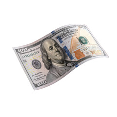 One Hundred Dollar Bill Isolated On Black Background