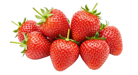 Isolated Pile of Fresh Strawberries, Ripe Red Fruits on Display, Healthy Food and Nutrition