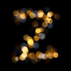 Obraz premium Letter Z Golden Warm Bokeh Letters Overlays Collection for Commercial Photography with Creative Text Effects and Blurred Backgrounds in Soft Focus