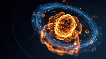 Explosive energy release virtual environment digital art abstract concept dynamic viewpoint