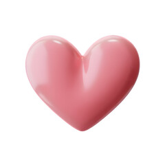 Fototapeta premium A Rendered 3D Pink Heart Shape With A Smooth Glossy Finish On A Transparent Background