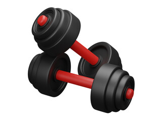 Black and Red Dumbbells for Fitness Training