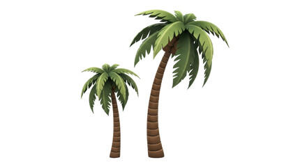 Isolated cartoon palm trees for vacation background with tropical island landscape designs © Rowan