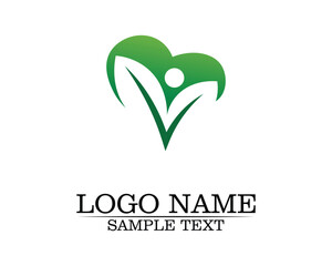 Tree leaf vector logo design, eco-friendly concept.