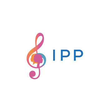 IPP &ldquo;Creative music logo with human silhouettes and treble clef in gradient colors, IPP Later Logo, modern artistic design isolated on white background&rdquo; 
