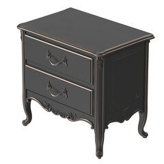 Elegant black nightstand with two drawers