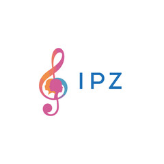 IPZ “Creative music logo with human silhouettes and treble clef in gradient colors, IPZ Later Logo, modern artistic design isolated on white background” 

IPZ music logo, IPZ treble clef, human IPZ si
