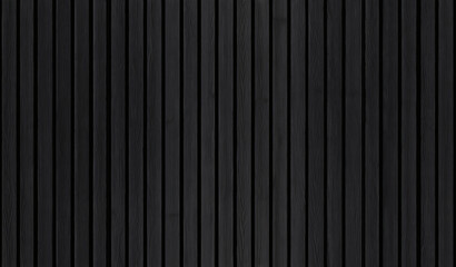 SEAMLESS wall panel pattern, slim vertical slats in black wood with natural fluted texture, modern interior background for home & office, decorative accent wall or acoustic panel design.