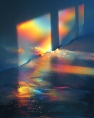 Beautiful glowing rainbow ice cubes high resolution image