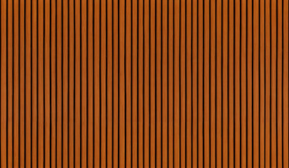 SEAMLESS wall panel pattern, slim vertical slats in orange wood with natural fluted texture, modern interior background for home & office, decorative accent wall or acoustic panel design.