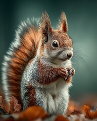 Beautiful squirrel with fluffy tail high resolution image