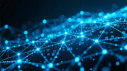 Obraz premium Technology network data connection blockchain big data business background