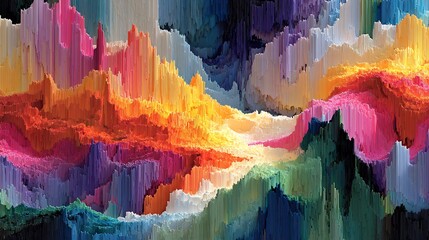 Bright multicolor digital abstract art high resolution image
