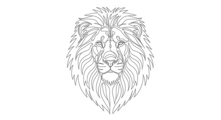 Obraz premium Intricate Lion Head Illustration Detailed Facelineart, Symbolic of Strength, Courage, and Royal Grandeur, Perfect for Design Projects