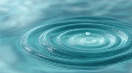 Calm Water Ripples with Droplet Creating Serene Water Effects