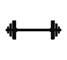 Dumbbell or barbell minimal gym weightlifting silhouette for fitness and workout graphic