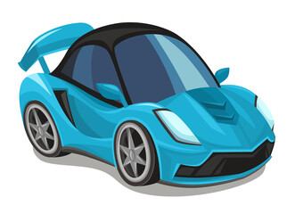 Naklejka premium Cartoon street racing car vehicle on white background illustration for children