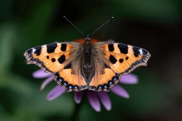 Obraz premium Colorful butterfly perched on vibrant flower, showcasing nature'