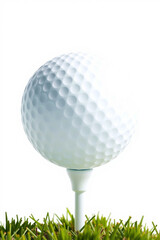 A Golf Ball On A Tee On A White Background