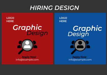 We are hiring. we're hiring creative concept. Hiring creative work. open vacancy design, Hiring social media poster design.