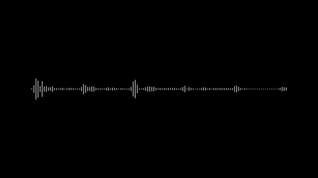 Abstract white audio waveform spectrum animation on black background. Futuristic sound wave visualization. wave form Audio ,spectrum voice, Isolated. 4k video. 