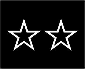 Star Shape Outline Set Black And White Stroke Star Shape Symbol Vector Illustration